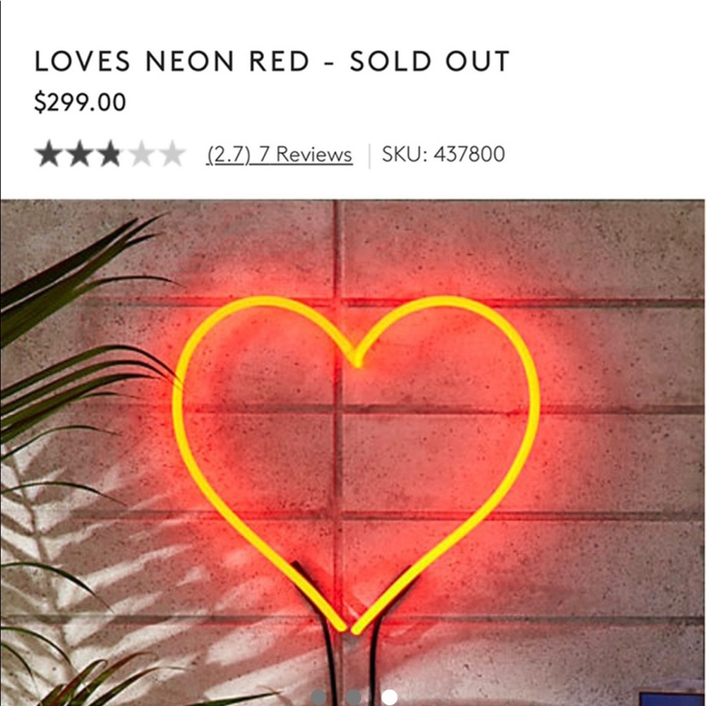 CB2 Neon Heart Sign